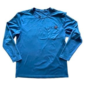 Dickies Work Athletic Pocket Shirt Top Long Sleeve Blue